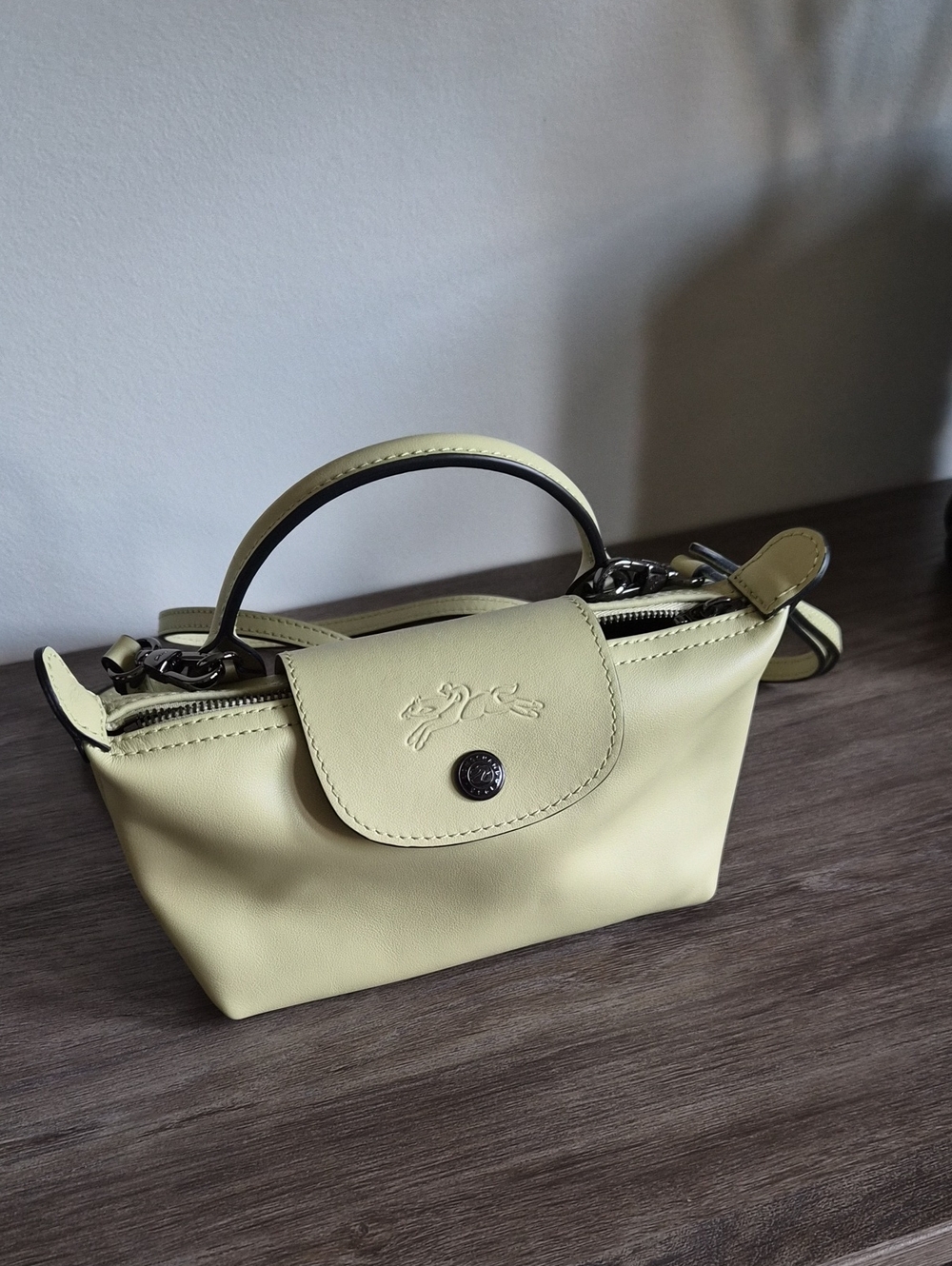 Longchamp Le Pliage Mini Top-Handle Bag in Color Pistachio. - Picture 1 of 3